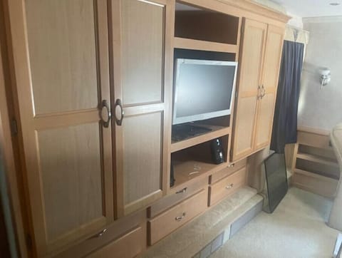 Bedroom tv and closet