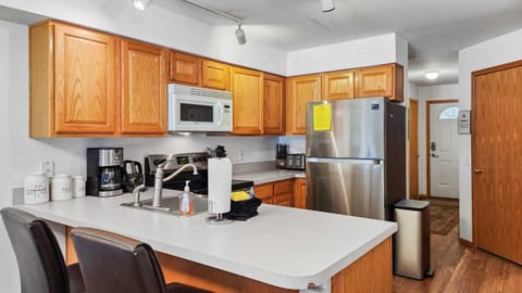 The fully equipped kitchen has everything you need to prepare delicious meals during your stay.
