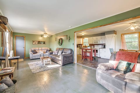 Living Area | Queen Air Mattress | Roku Smart TV | Electric Fireplace