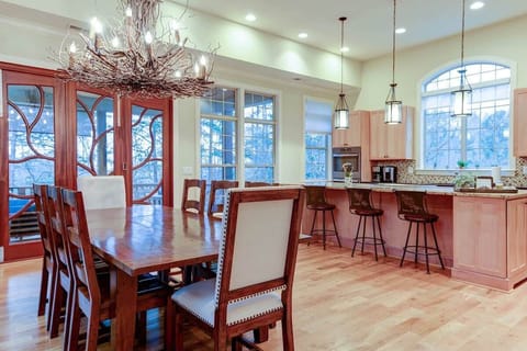 Enjoy a meal indoors with your travel companions 