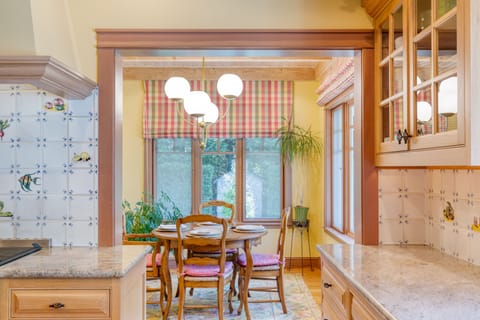 Kitchen adjacent to dining area