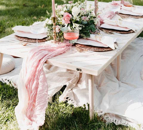 Outdoor banquet area