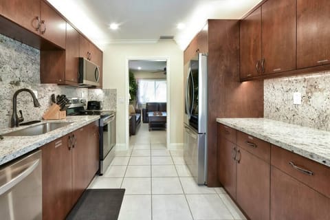 Kitchen looking into the Living Room