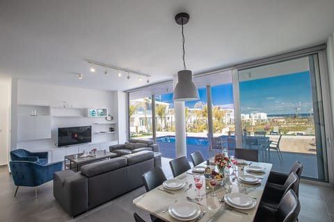 Dining Area with table and chairs to seat 8 people