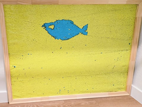 A close-up of our giant 4'x3' sequin sensory board, perfect for little ones.