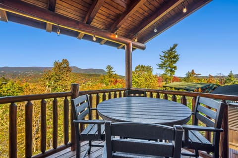 [main deck] Take in your first cup of coffee or tea with a view of Bluff Mountain