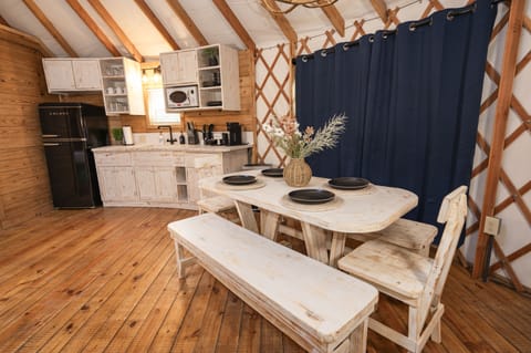 The Retro appliances give the Kitchen a unique but functional setting!