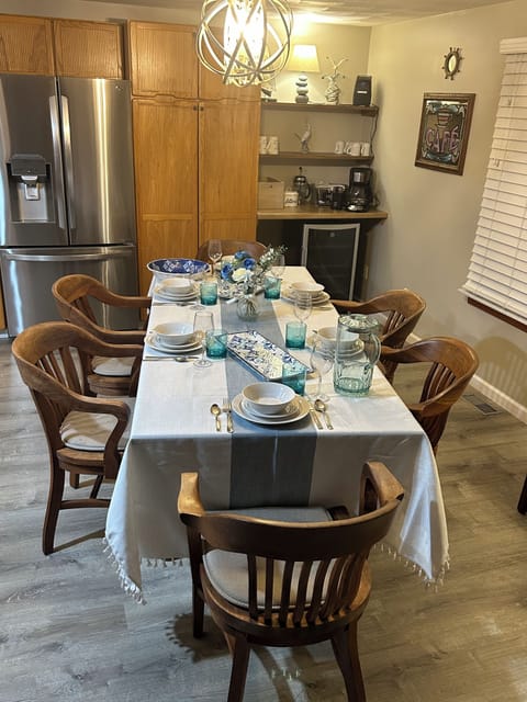 Extra leaf for kitchen table stored in coat closet