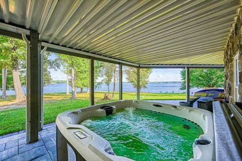 Unwind and let your cares melt away in the private hot tub!