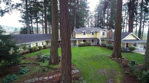 Main house is on the right and guest house is on the left.