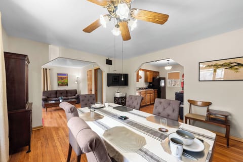 We mounted the TV for viewing in all three rooms.