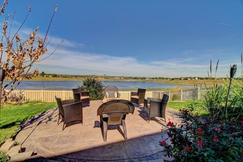 Gather 'round the fire pit on our spacious patio designed for six.