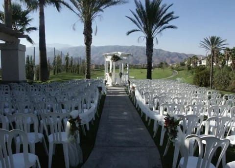 Outdoor banquet area