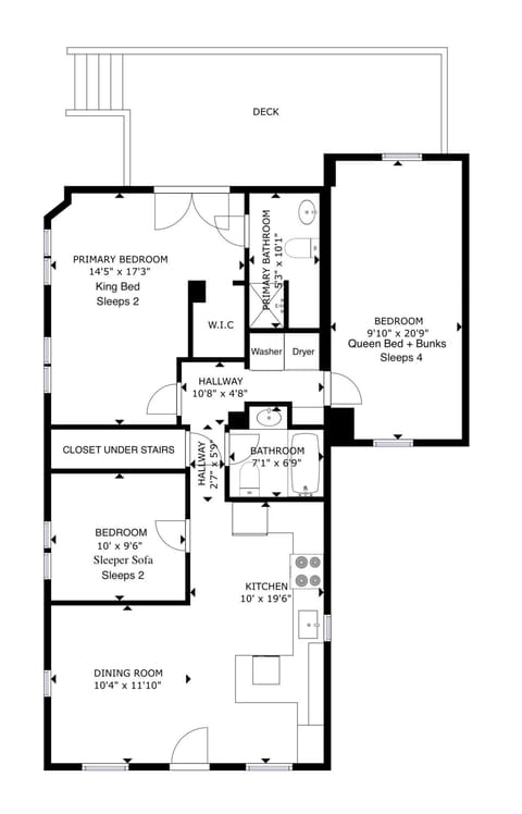 Downstairs Floorplan - note that there is no shared interior stairwell between the floors.