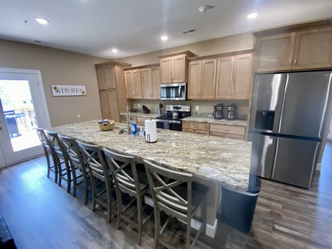 Granite,Refrigerator/Freezer,Stove/Double Oven,Microwave,2 Dishwashers,Garbage Disp.,2 Coffee Makers, Ninja Blender, Griddle, CrockPots, Almost every kitchen implement needed to make a meal.