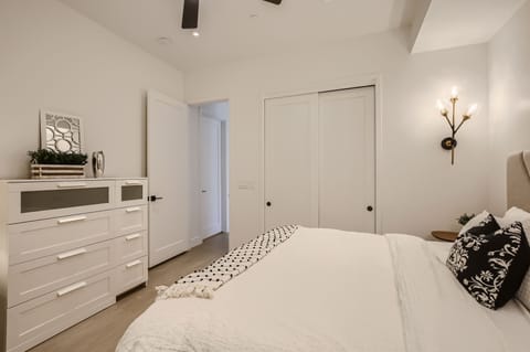 Lots of drawers and closet space available for guests to use during their stay.