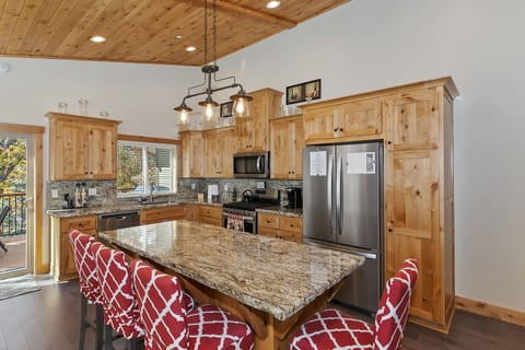 Additional seating at the kitchen island.
