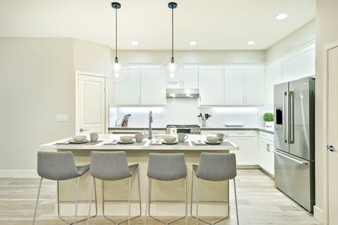 View from dining area into kitchen