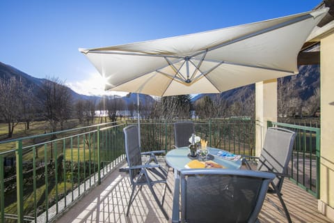 Terrace with partial lake view