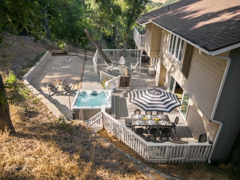 Deck and hot tub.