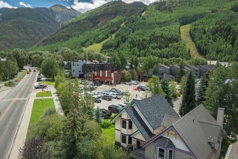 Aerial overview of Bachman Village 9 with Telluride Ski Resort in the background