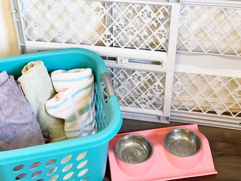 Jetted tub, hair dryer, towels, soap