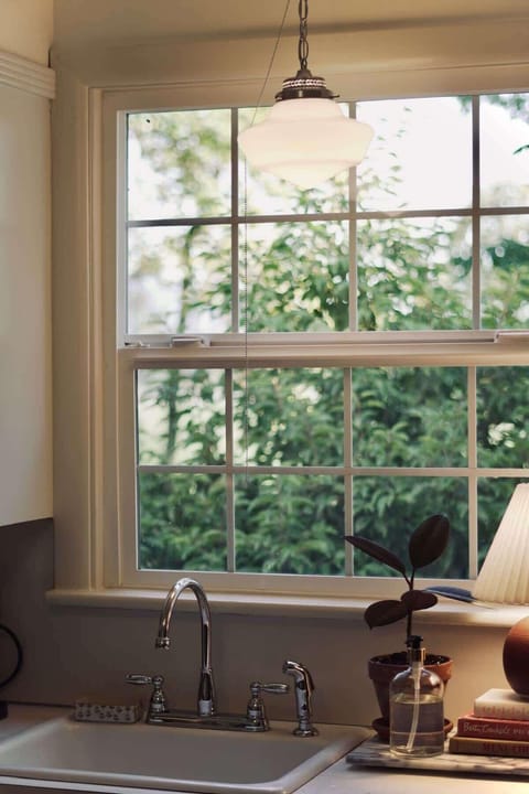 Garden views from the kitchen sink.