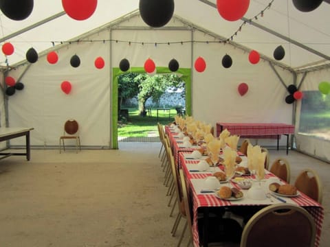 Outdoor banquet area