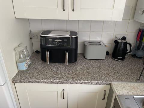 Fridge, microwave, oven, electric kettle