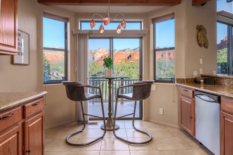 Kitchen seating with amazing views