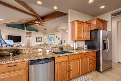 Full kitchen with modern appliances