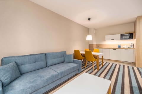 Living room with dining area.