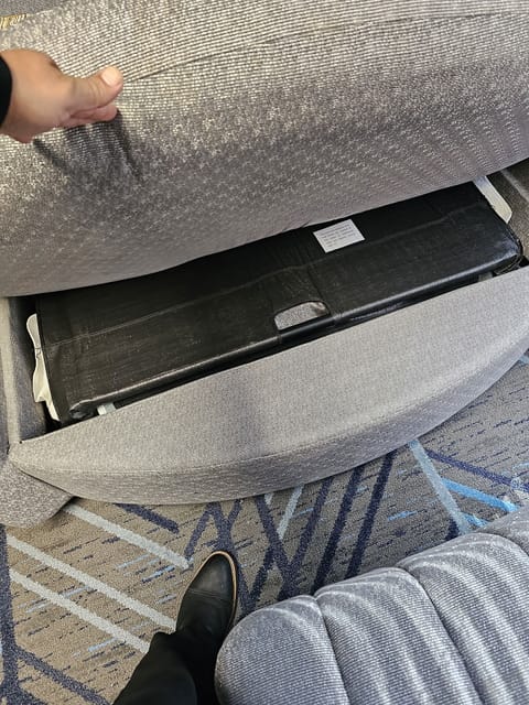 Pull out sofa bed. Sheets in wardrobe