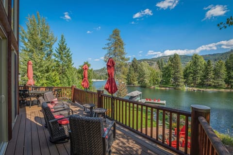 Nestled on Sagle Slough about 600 yards to Lake Pend Oreille entrance.