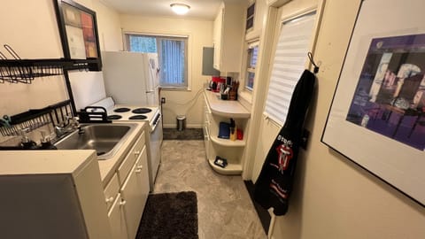 Full kitchen includes everything you need to cook a wonderful breakfast, lunch and dinner right in the cottage!