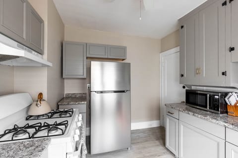 Prepare your favorite dishes in this fully equipped kitchen, furnished with all essential cooking utensils