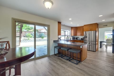 kitchen nook and bar; convenient work space