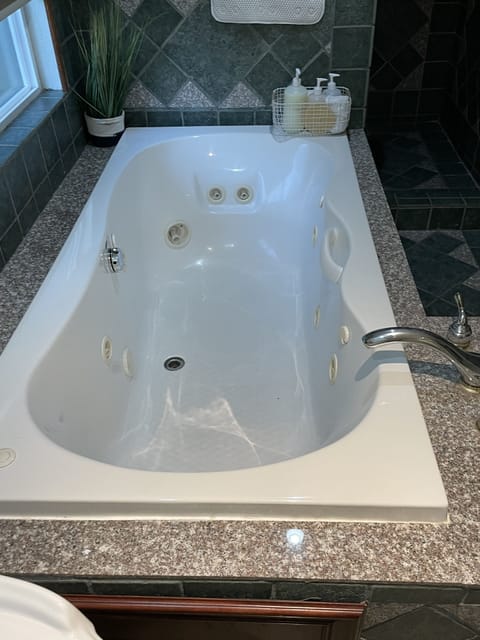 Combined shower/tub, jetted tub, bidet, towels