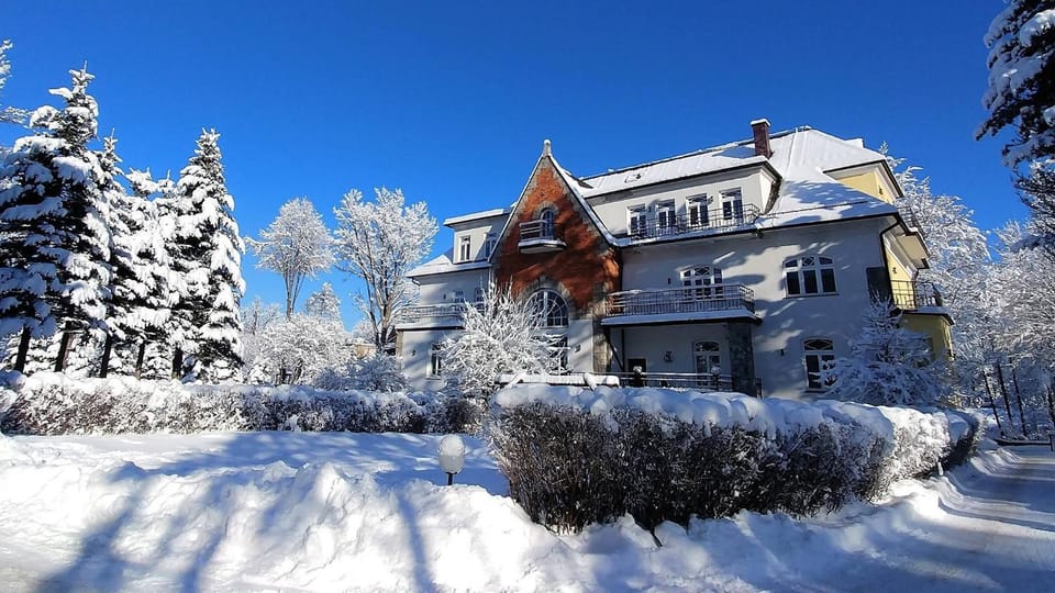 Day, Winter, Garden, Garden view, Mountain view