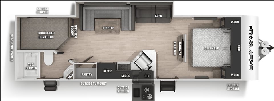 2021 Forest River Rv Cherokee Grey Wolf 26dbh 